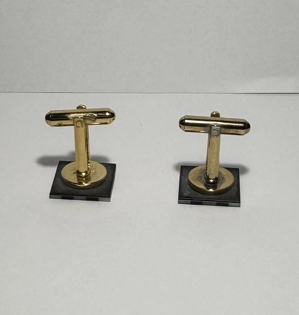 Elegant Vintage Mother Pearl And Black Onyx With Blue Stone - Image 2 of 4