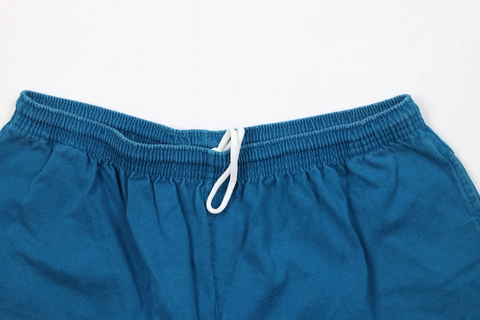 Pantalones Cortos De Colección Años 90 Streetwear Para Hombres Talla XL Algodón en Blanco Desteñido Sobre la Rodilla Azul Foto 2 de 4