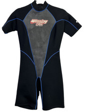 Winning Edge Black Blue 3x2mm Full Back Zip Short Diving Wetsuit Size M