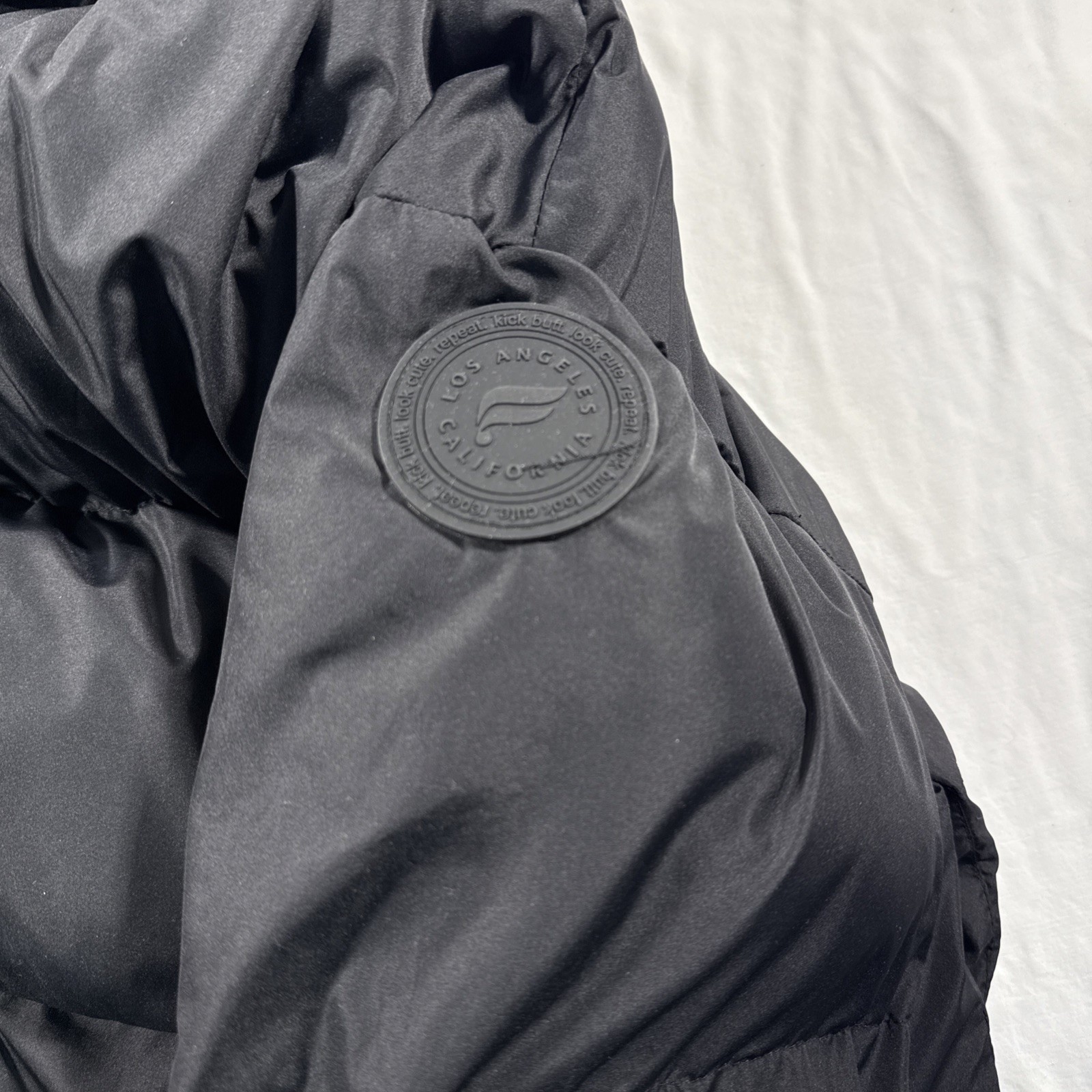 Fabletics Puffer Jacket Cropped Black Women’s Lar… - image 5