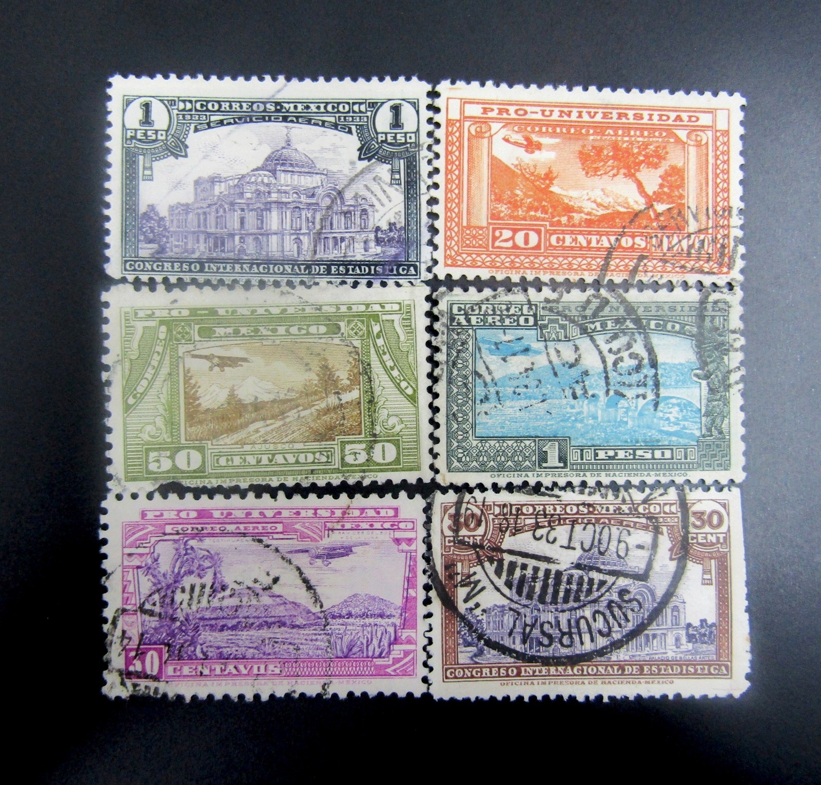 nystamps Mexico Stamp # C54//C58 Used $150 G14y2668