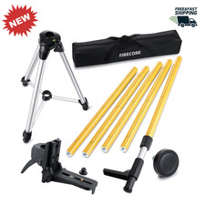 12ft Laser Level Pole Tripod 1/4-20 Mount 5/8-11 Adapter Telescoping Pro Kit