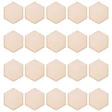 Wood Hexagon for Crafts Artibetter Pieces Crafting Supplies Cutout
