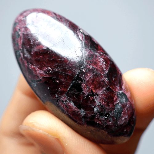 Granate Gema Natural 73g Granate Alta Calidad Coleccionable Shiva Lingam Cristal Mineral ~ 52MM - Imagen 7 de 12