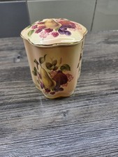 Royal Worcester Spode Palissy Lidded Storage Jar Fruit Pattern England