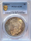 1889-S PCGS AU-58 Gold Shield Morgan Dollar Sharp & Lustrous close to MS #199