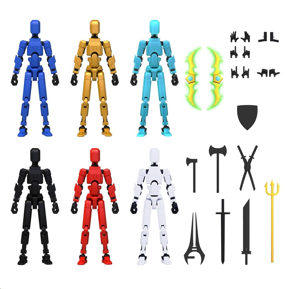 MerryXD 6 Pack Assembly Completed T13 3D Action Figure,Dummy Nova Titan Lucky 13