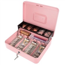 Cash Box with Money Tray and Key Lock, Money Box with Safe Locking, Money Loc...