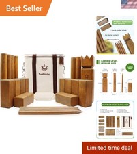 Complete Kubb Yard Game Set: Rubber Wood Viking Chess for Outdoor Fun
