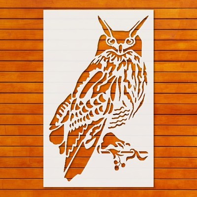 Majestic Owl Tribal Stencil Template for Wall Art & DIY Crafts - StencilAir