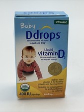 Baby Ddrops Liquid Vitamin D3 400 Iu Dietary Supplement 60 Drops Exp. 03/27