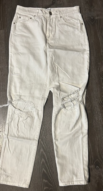 Women’s Size 27 Pistola White Denim Distressed Jeans Ladies Size 27