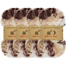 JubileeYarn Warm Fuzzies Soft Faux Fur Yarn - Polyester Bulky Weight - 100g/S...