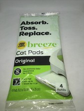 4 Pads Purina Tidy Cats Breeze Litter System Cat Pad Refills, 16.9 x 11.4 In