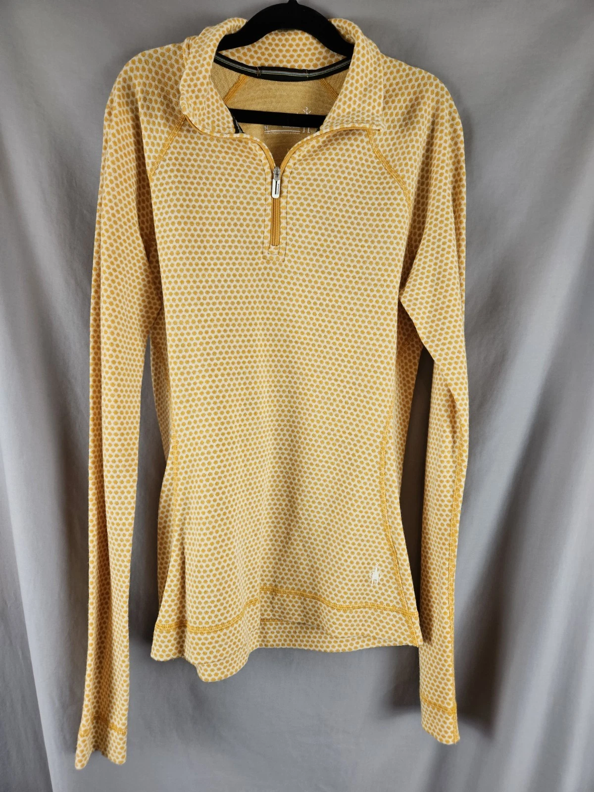 Smartwool Womens Merino 250 Base Layer Alpine Geo Pattern 1/4 Zip Pullover Sz M