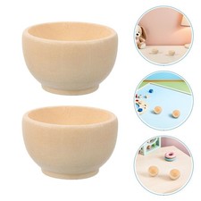 7 Pcs Children's Wooden Bowl Unpainted Mini Bowls Painting Blank