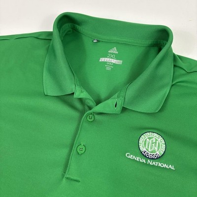 Adidas Polo Shirt Mens 2XL Green Geneva National Golf Legends Short Sleeve