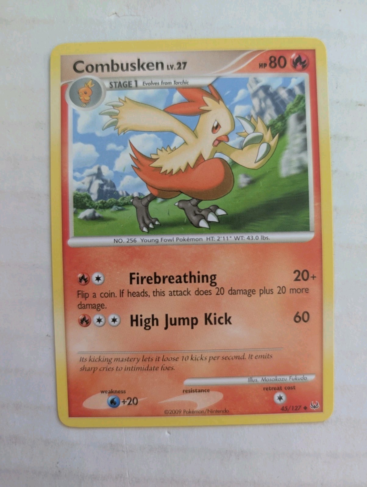 Combusken 45/127 Platinum Pokemon Card 