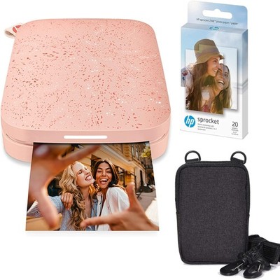 HP Sprocket Portable 2x3'' Instant Photo Printer (Blush Pink) Zink Paper Bundle