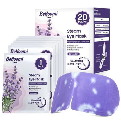 BeHoomi 20 Packs Steam Eye Mask, Heated Mask Warm 20 Count (Pack of 1)