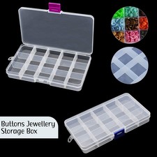 Multi Compartment Plastic Storage Box Case for Jewelry with Adjustable Dividers