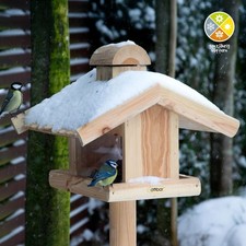 Vogelhaus Vogelfutterhaus Vogelvilla Holz Dachschindeln Futtersilo Natur