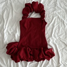 Fashion NOVA Mini Dress Strappy Ruffle Hem Zip
