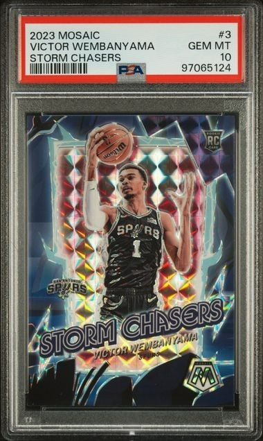 PSA 10 Pop/81 Victor Wembanyama 2023 Panini Mosaic SP Storm Chasers #3 RC Rookie