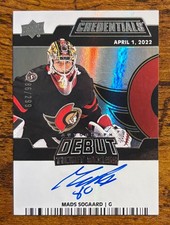 Mads Sogaard 2022-23 Upper Deck Credentials Debut Ticket Access Auto RC  /299
