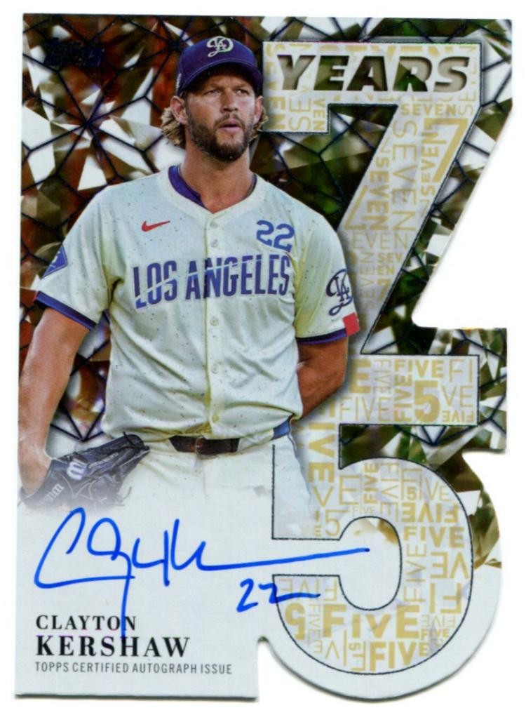 2026 Topps Series 1 Clayton Kershaw 75 Years Die-Cut On Card Auto