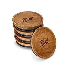 Jar Lids, 5 Pack  Jar Wooden Storage Lids Wide Mouth Acacia Wood