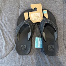 REEF Element MEN'S Flip Flop Sandal Color Black Bottle Opener Size 8 NEW