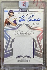 2022 Kirk Cousins Panini Flawless Star Swatch Signatures 2CLR Patch Auto 14/20