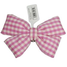CROCS Checkerboard Bow Jibbitz Shoe Charm Pink And White