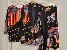 Carole Little Nautical Rope Paris Blazer Jacket Top Skirt Set Lot Sz 14 Tunic Vt