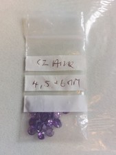 20 X Assorted CZ Amethyst Gemstones 4mm, 5mm, 6mm