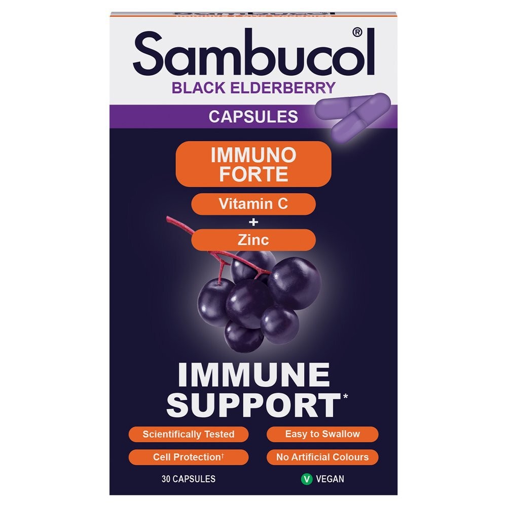 Sambucol Immuno Forte 30 Capsules Immune Support Supplement