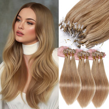 Clearance 300S Micro Loop Ring Tip 100 Remy Human Hair Extensions Nano Beads 1G