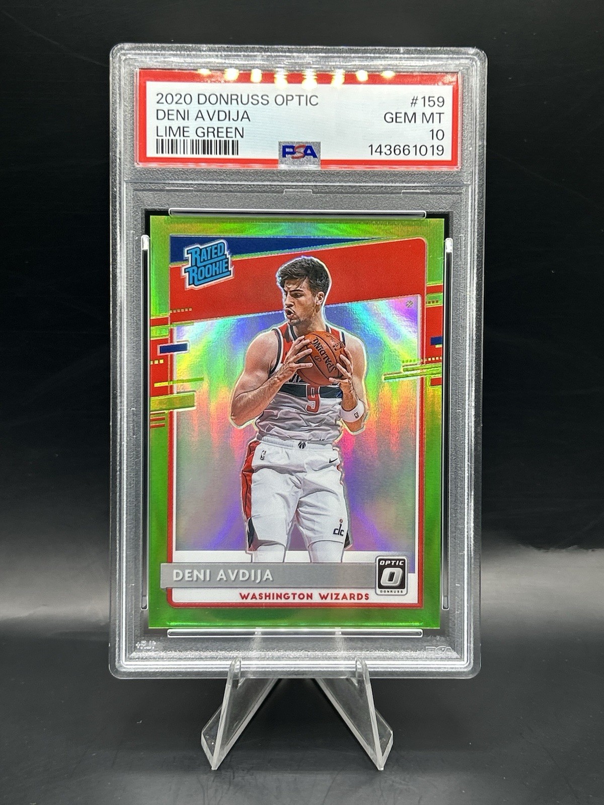 Deni Avdija 2020-21 Donruss Optic RC Lime Green Prizm Rated Rookie #/149 PSA 10