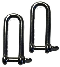 US Stainless 2 Pieces Stainless Steel 316 Long D Shackle 5/32" 4mm Marine G...