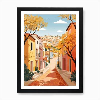 Brasilia In Autumn Fall Travel Art  Framed Wall Art Poster Canvas Print Picture