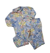 Lauren Ralph Lauren Women 2 Pc Pajama Set Floral Cotton Large Pastels Monogram