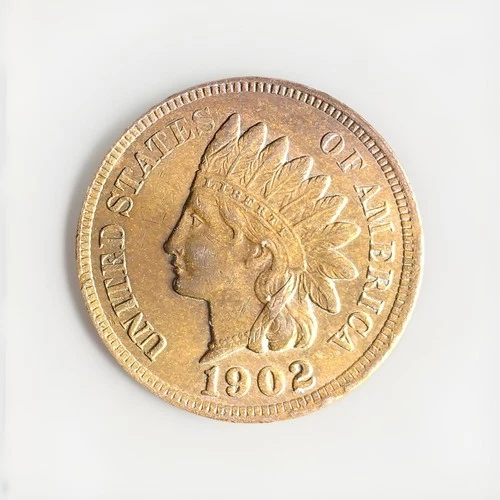 1902 INDIAN HEAD CENT - With LIBERTY & 4 DIAMONDS - AU UNC