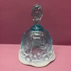 Fenton Blue Glass Bell Opalescent "Lily of the Valley" #8265