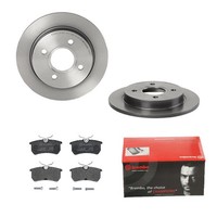 Brembo Bremsscheiben Coated Ø253Mm + BremsbelÄGe Hinten FÜR Ford Fiesta 6 Focus