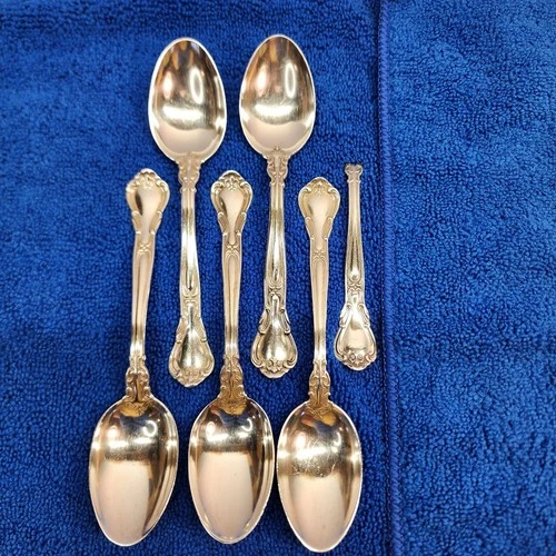 5 Chantilly By Gorham Sterling Silver Teaspoons Oval  5 3/4" 160g No Mono