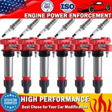 6 Pack Ignition Coil & Iridium Spark Plug For Cadillac GMC Chevrolet 3.6L UF569
