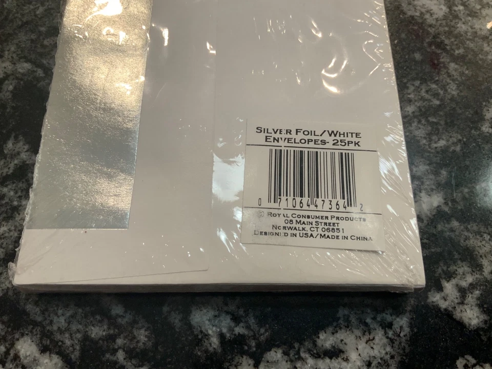 Sobres Geographics Silver Foil Flap #10 4 1/8x 9 1/2 25 unidades nuevos sellados Foto 4 de 4