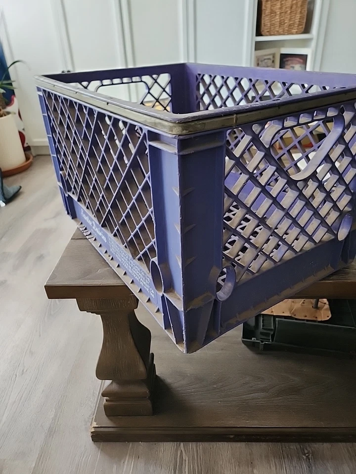 Caja de leche grande de plástico para lácteos Santee Dairies de colección banda de metal Foto 4 de 4