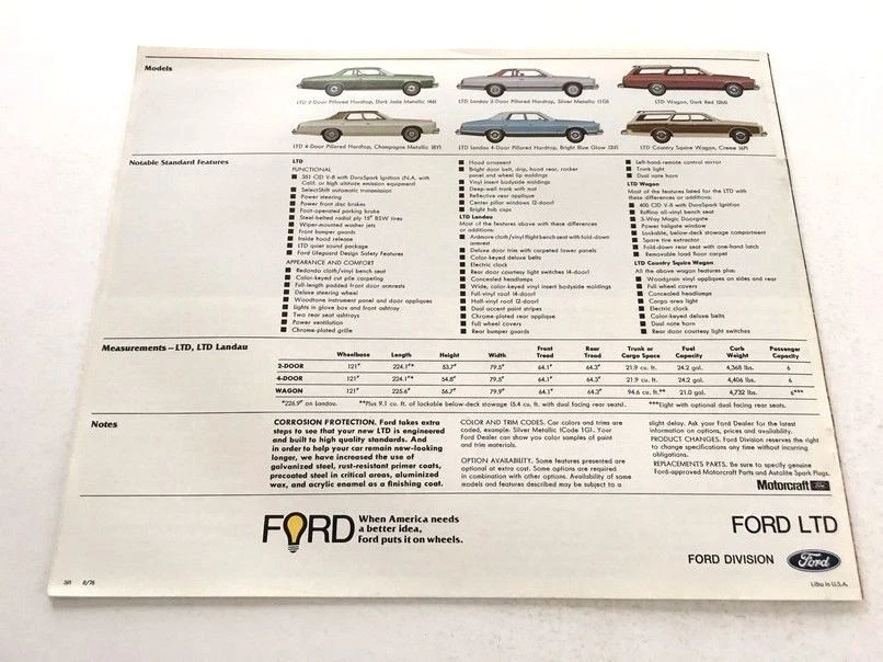 1977 Ford LTD and Landau 12-page Original Car Sales Brochure Catalog Foto 4 de 4